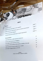 Le Fruit Defendu Restaurant Auberge menu