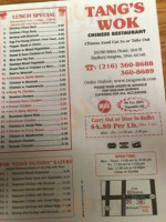 Tang's Wok menu