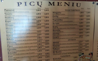Veisiejų Picerija Kebabinė menu