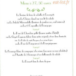 Hôtel La Grenouille menu