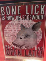 Bone Lick Barbeque menu