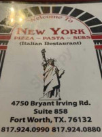 New York Pizza Pasta menu