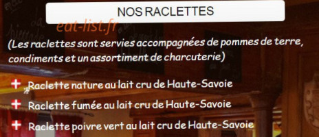 La Croix de Savoie menu