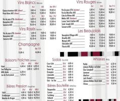 Le Beaujolais menu