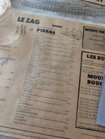 Le Zag menu