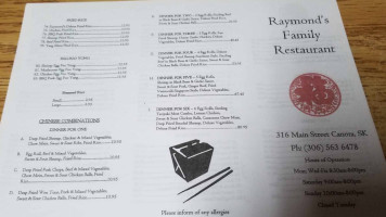 Raymond's Family Restaurant menu