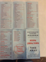 Pizzeria Nuova China Town menu