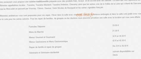 Hostellerie Du Chateau menu