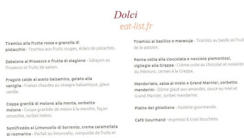 Villa Casella menu
