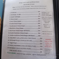 Bridge Creek Cafe menu