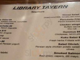 Library Tavern menu