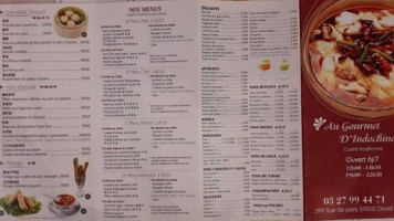 Au Gourmet D'Indochine menu