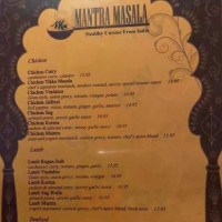 Mantra Masala menu