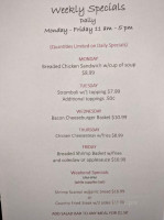 Tower Ridge Inn &grill menu