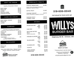 Willy's Burger Bar food