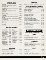 Sushi Yashin menu