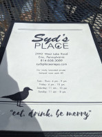 Syds Place menu