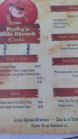 Porky's Sidestreet Cafe menu
