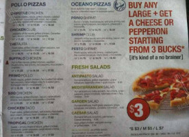 Panago Pizza menu