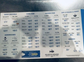 Out Of The Blue Fish And Seafood Market Fish And Chips menu