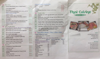 Thai Cuisine Noodle House menu
