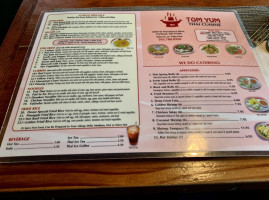 Tom-yum Thai Cuisine menu