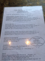 The Sparrow Tavern menu
