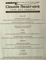 Clandestin, Cuisine Creative menu