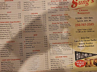Sung's Chinese Restaurant menu