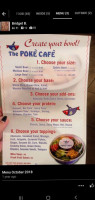 The Poke Cafe menu