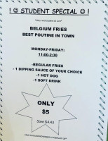 Belgium Fries menu