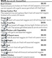 Tuk Tuk Thai Bistro- Westminster menu