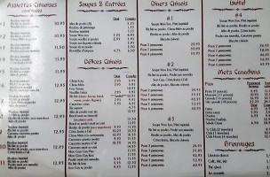 Buffet Oriental menu