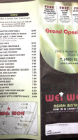 Wei Wok Chinese Bistro menu