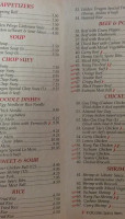 Golden Dragon menu