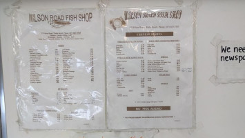 Wilson Road Fish Shop menu