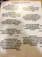 Cookhouse Restaurant menu