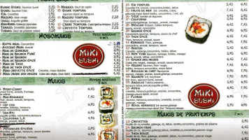 Miki Sushi menu
