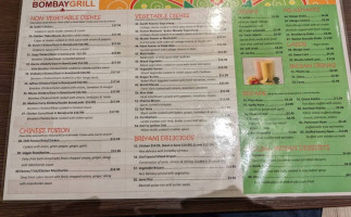 Bombay Grill Restaurant menu