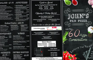 John's Pan Pizza, Steveston Village (richmond, Bc) menu