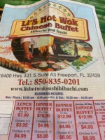 Li's Hot Wok Chinese Buffet menu