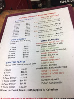 Famous Buffalo Wings menu