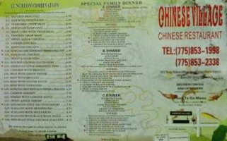 Chinese Village menu