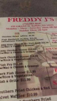 Freddy J's Bbq menu