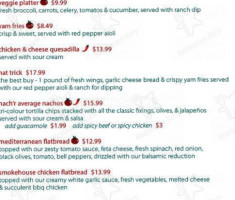 Wings Tap Grill menu