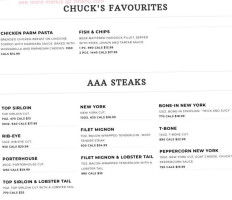 Chuck's Roadhouse Grill menu