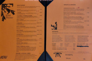 Wild Thyme Restaurant menu