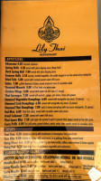 Lily Thai menu