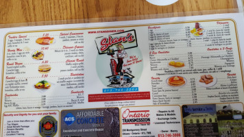 Stan's Diner & Take Out menu