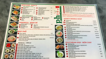 Phở #1 menu